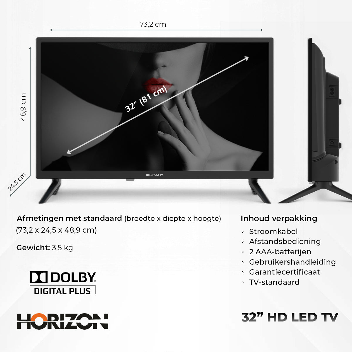 Horizon TV - HD LED Televisie - Diamant Serie