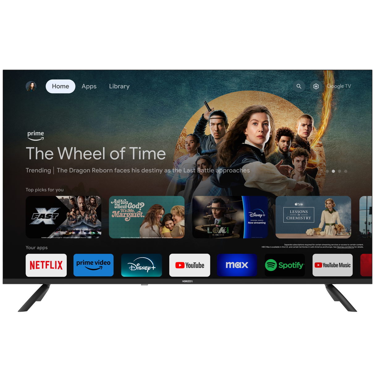 Horizon Smart TV - 4K ULTRA HD LED Televisie - XT Line - Google TV WiFi - Voice Assistant - Frameless